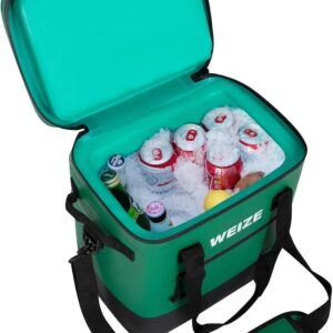 WEIZE Premium Deep Freeze Hard-Shell Cooler, Longer Ice Retention, 24 Can Portable Beach & Camping Cooler, Heavy-Duty Waterproof TPU Exterior & Seams, Crush-Proof Insulation, Leak-Proof Zipper