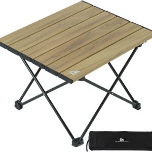 iClimb Ultralight Compact Camping Folding Table with Carry Bag (Nature- S)
