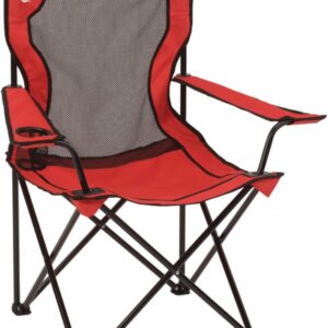 Coleman Broadband Mesh Quad Camping Chair with Carry Bag & Cup Holder, Cooling Mesh Back with Adjustable Arms, Great for Camping, Tailgating, Firepits, Patio, & More