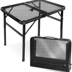 Small Folding Table, Easy for Storage, Compact and Portable Picnic Table for Grill, Outdoor Camping, Garden, Patio, Dining, BBQ, Party, Market, 2Ft (Small, Black)